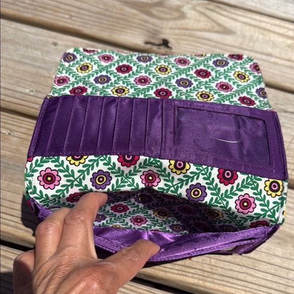 Vera Bradley Pink and Purple Quilted Wallet with Paisley Design - Picture 10 of 11